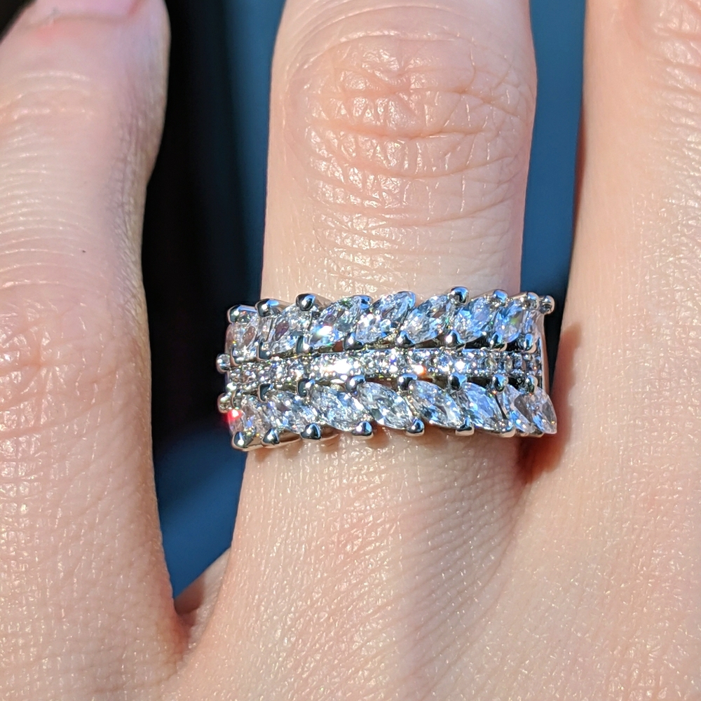 🆕S925-White Sapphire Ring Sz 6